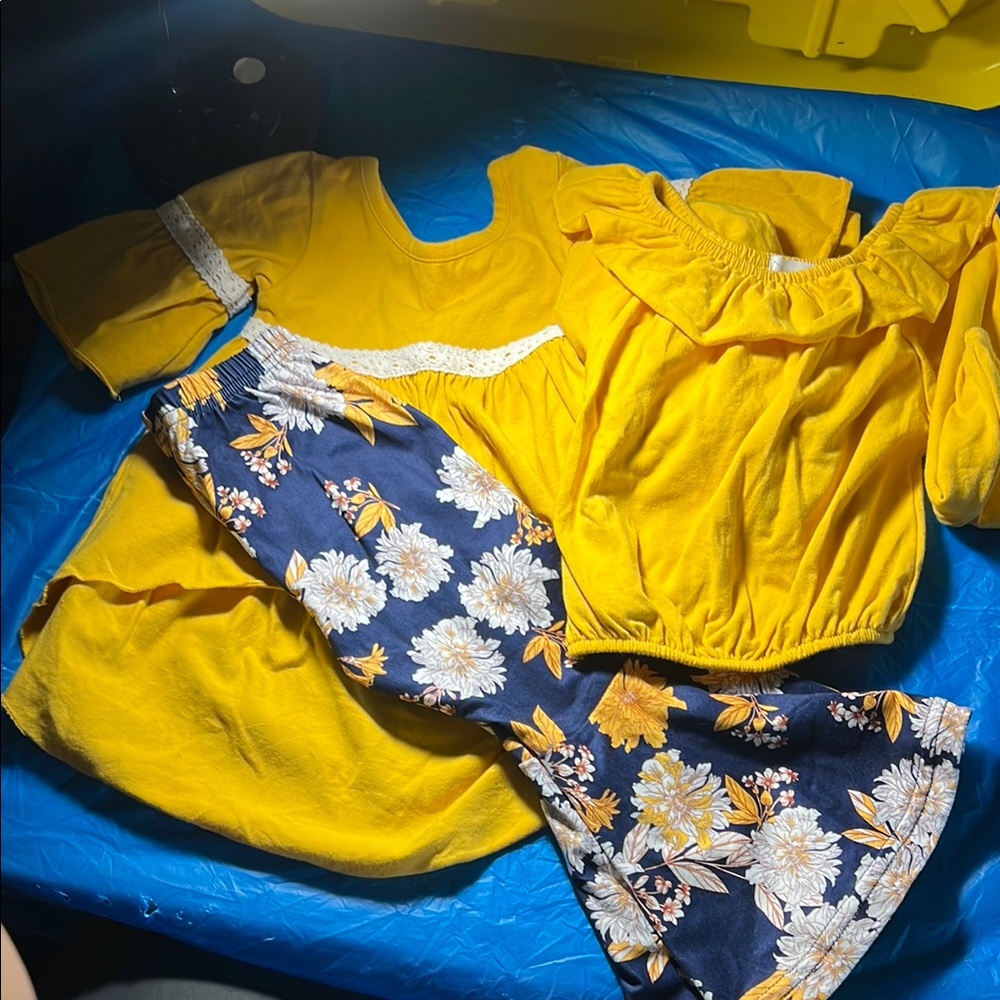 Yellow and Floral Toddler Outfit Set